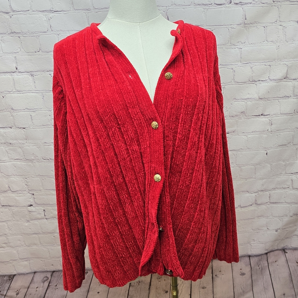Vintage Classic Elements Chenille Cardigan - XL